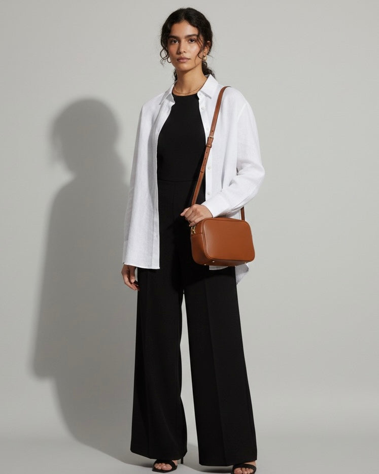 Boxy Leather Crossbody