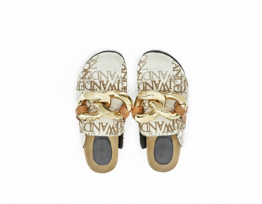 JW ANDERSON Chain logo grid mules