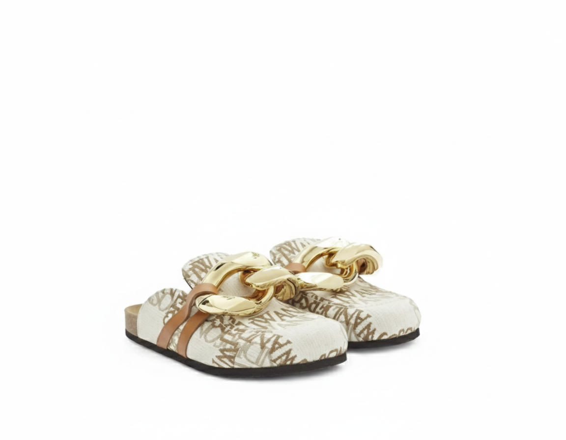 JW ANDERSON Chain logo grid mules
